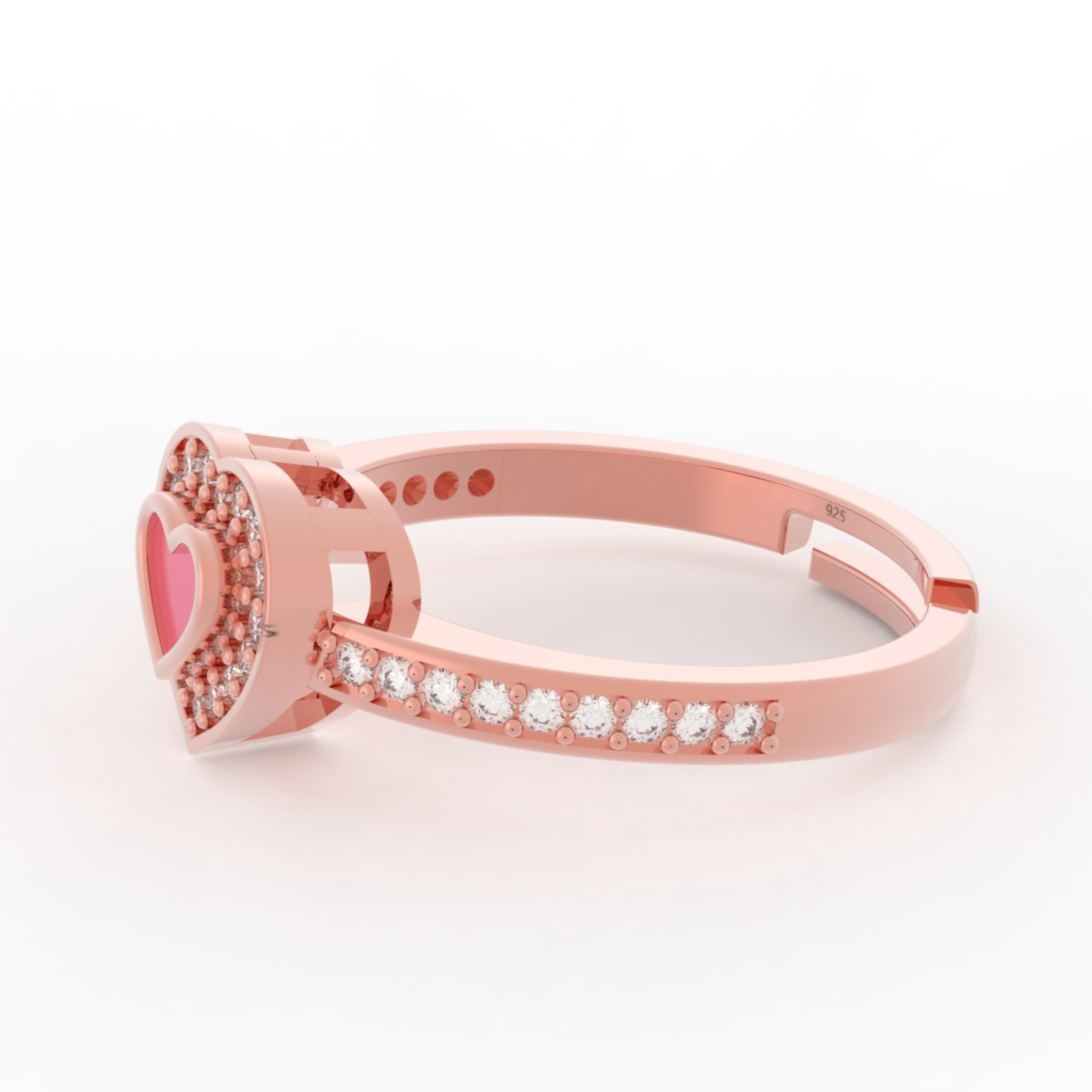 Dainty Heart Shaped Ring – Hallmarked 925 Sterling Silver Rose Gold Plated | Elegant & Romantic Jewelry